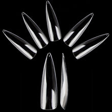 Load image into Gallery viewer, XL Clear Stiletto Nail Tips - Full Cover
