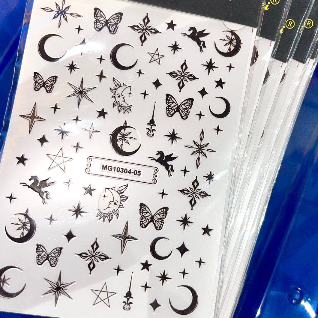 Estrella Noir Nail Stickers