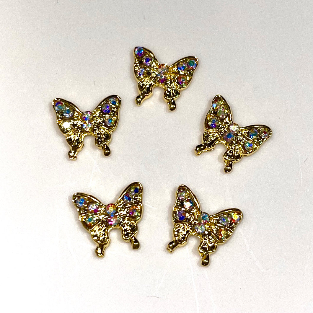5 Pcs Gold Butterfly Charm